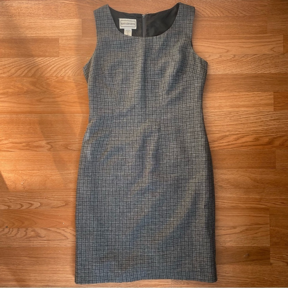 Karin Stevens Blue and Gray Mini Dress